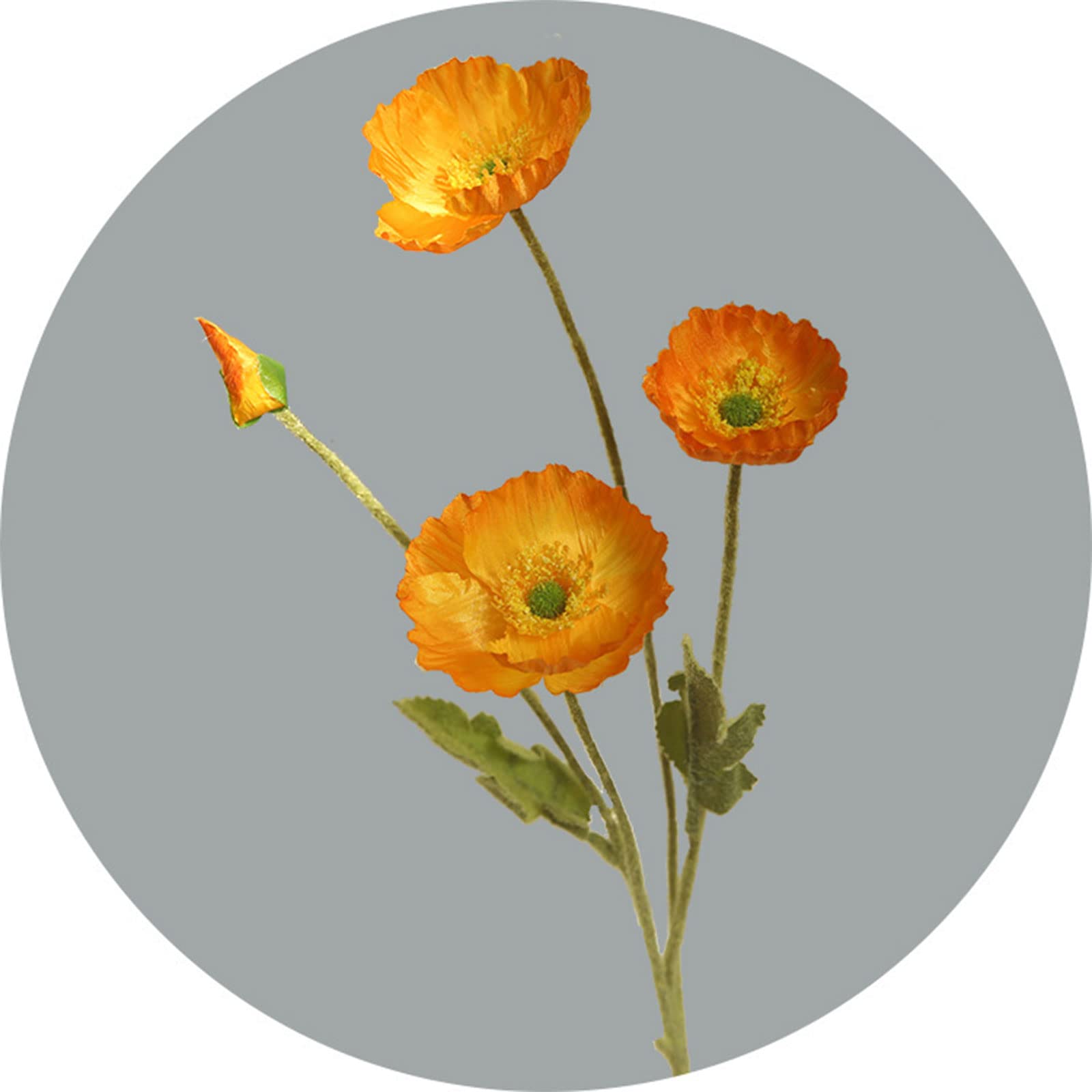 TENYELE Artificial Flower Silk Flowers With Stems Leaves Fake Poppies Elegant Bouquet Centerpieces Frontdesk Home Decotation Spring Faux Flowers For Arrangements Small With Stems Leaves Centerpiece