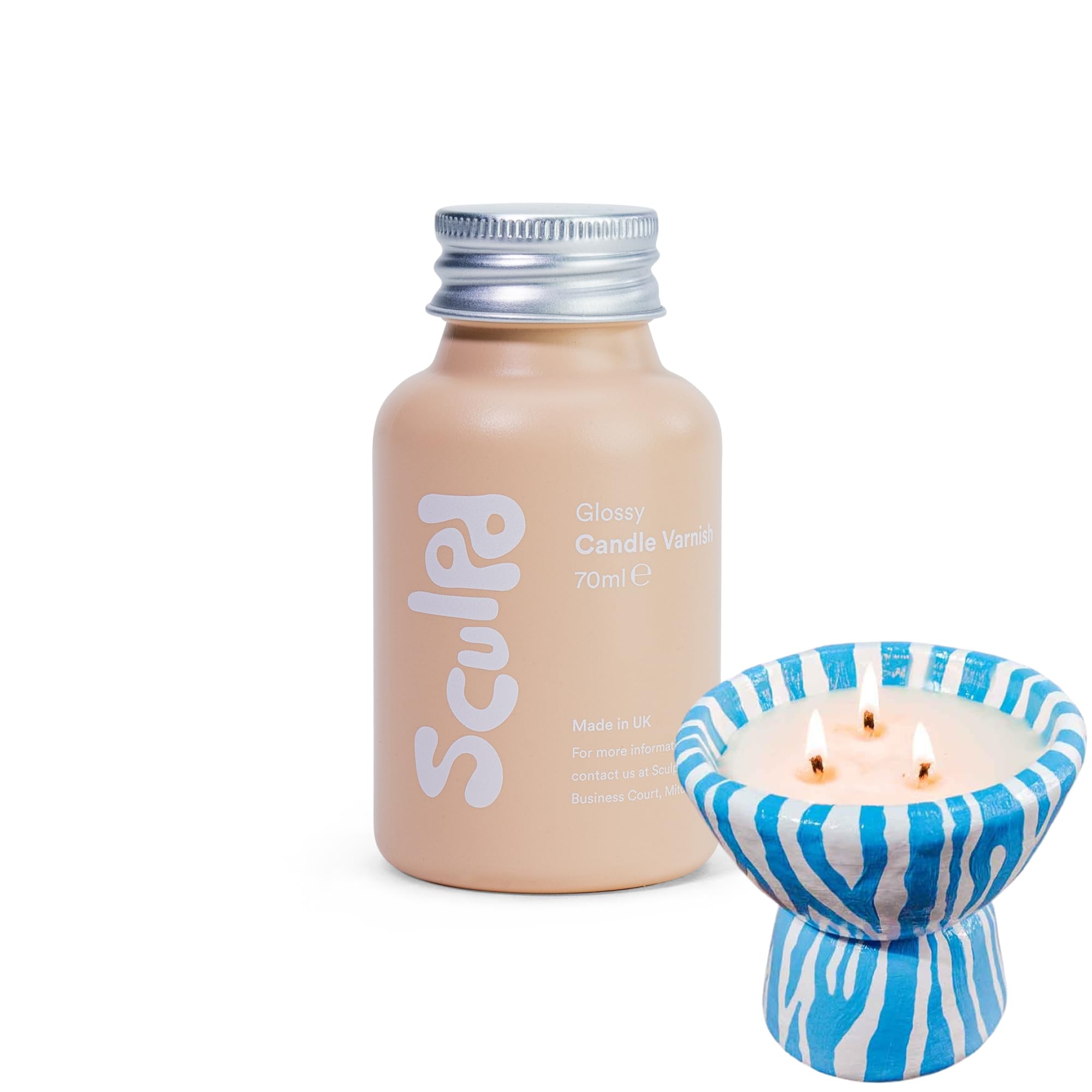 Sculpd Vernice acrilica trasparente lucida per realizzare candele, per pittura acrilica, incolore, resistente ai graffi, per candele e ceramiche, sigillante per argilla e smalto all'aria, 70 ml