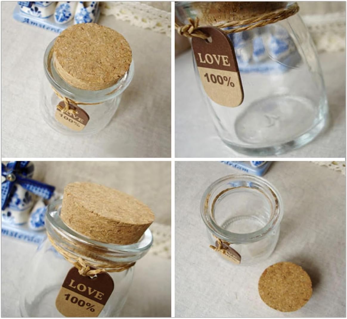 Zerodeko 12 Pcs Honey Pot Bottles Wedding Favors Jar Mason