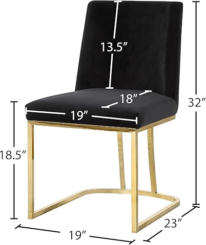 Miniatura 31 de Meridian Furniture Heidi Collection Modern - Silla de comedor tapizada de terciopelo contemporáneo con marco de metal cromado pulido, juego de 2, 19