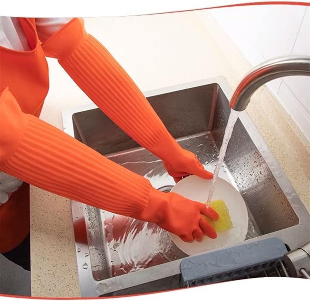 Waterproof Household Gloves Dishwashing Work Water Dust Stop Cleaning Long Rubber Housework Kitchen Tools