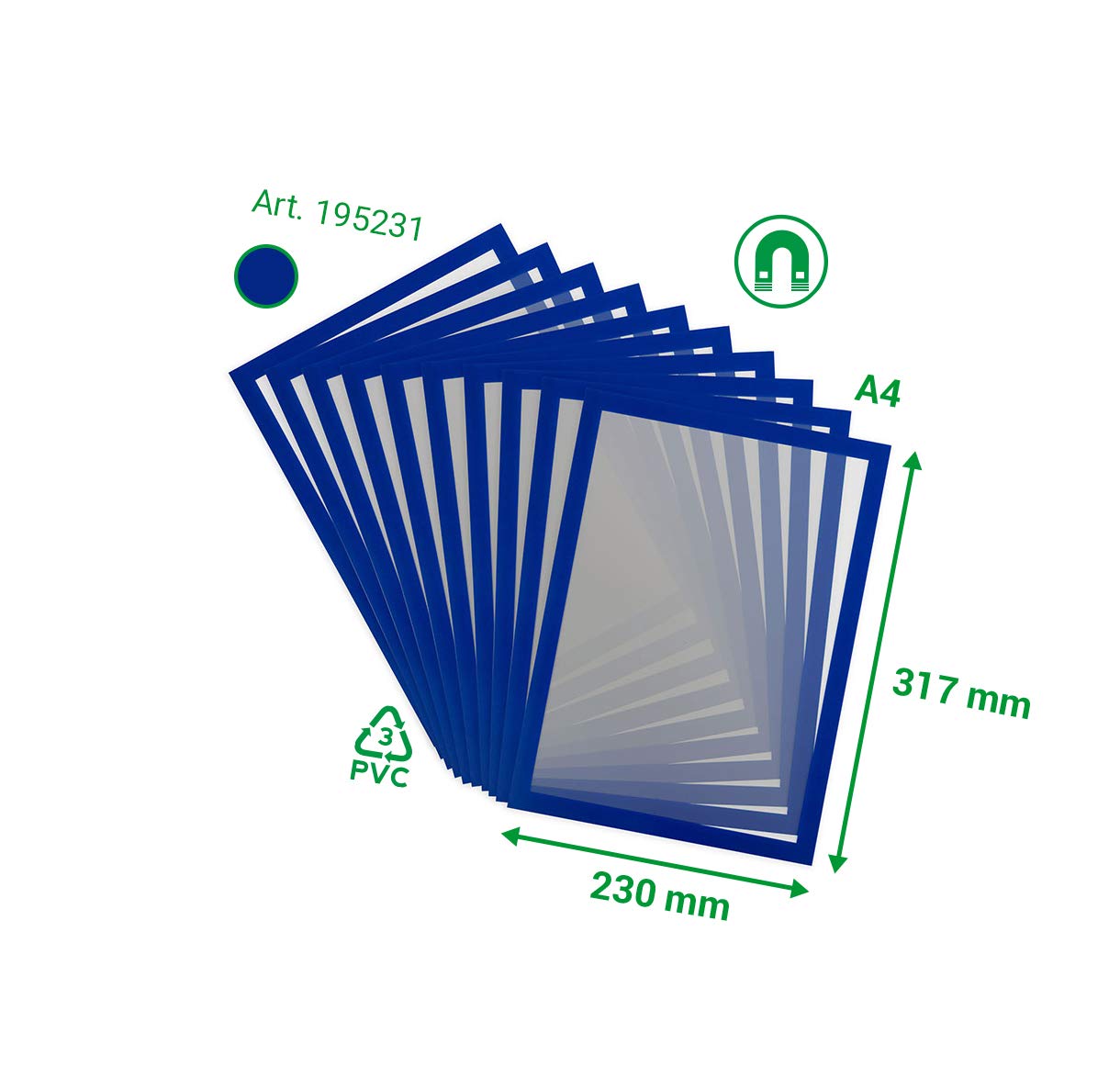 Djois made by TARIFOLD 195231 -Magneto PRO 10 Magneto PRO 10 Magnetyczna ramka informacyjna A4 - do dokumentów, zawiadomień, plakatów, wymiany i szybkiego wkładania - magnetyczne powierzchnie metalowe