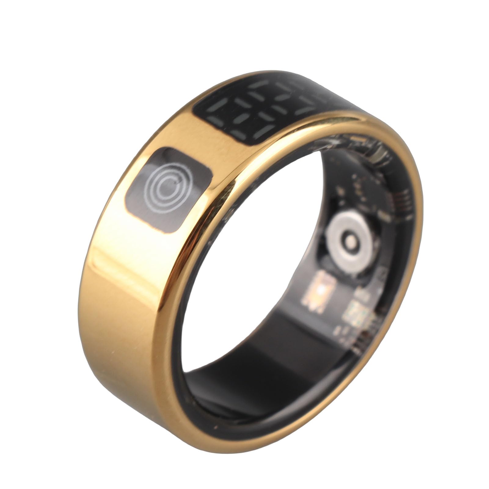 Bague Intelligente avec étui de Chargement IP68, Tracker d'activité, podomètre, Moniteur de fréquence Cardiaque pour Hommes et Femmes, Montre Intelligente de Sport en Acier (#9)