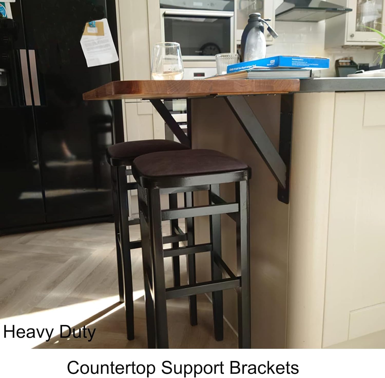 VANROUG Heavy Duty Countertop Support Brackets, 304x152mm - Wall Mounted Solid Shelf Brackets, Max Load 400lbs - Image 4