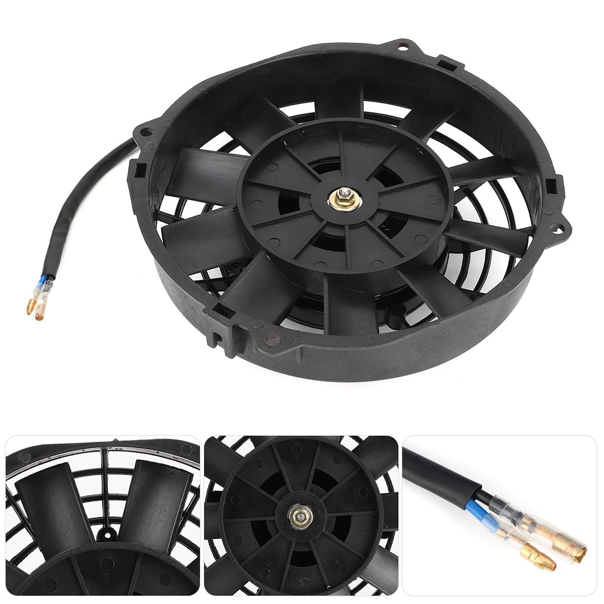 Ticha Ventola Elettrica da 8 pollici (20 cm) ad alte prestazioni 12 V 80 W, kit termostatico da 10 pollici, kit 2250 CFM (3700 m³/h), kit di montaggio incluso