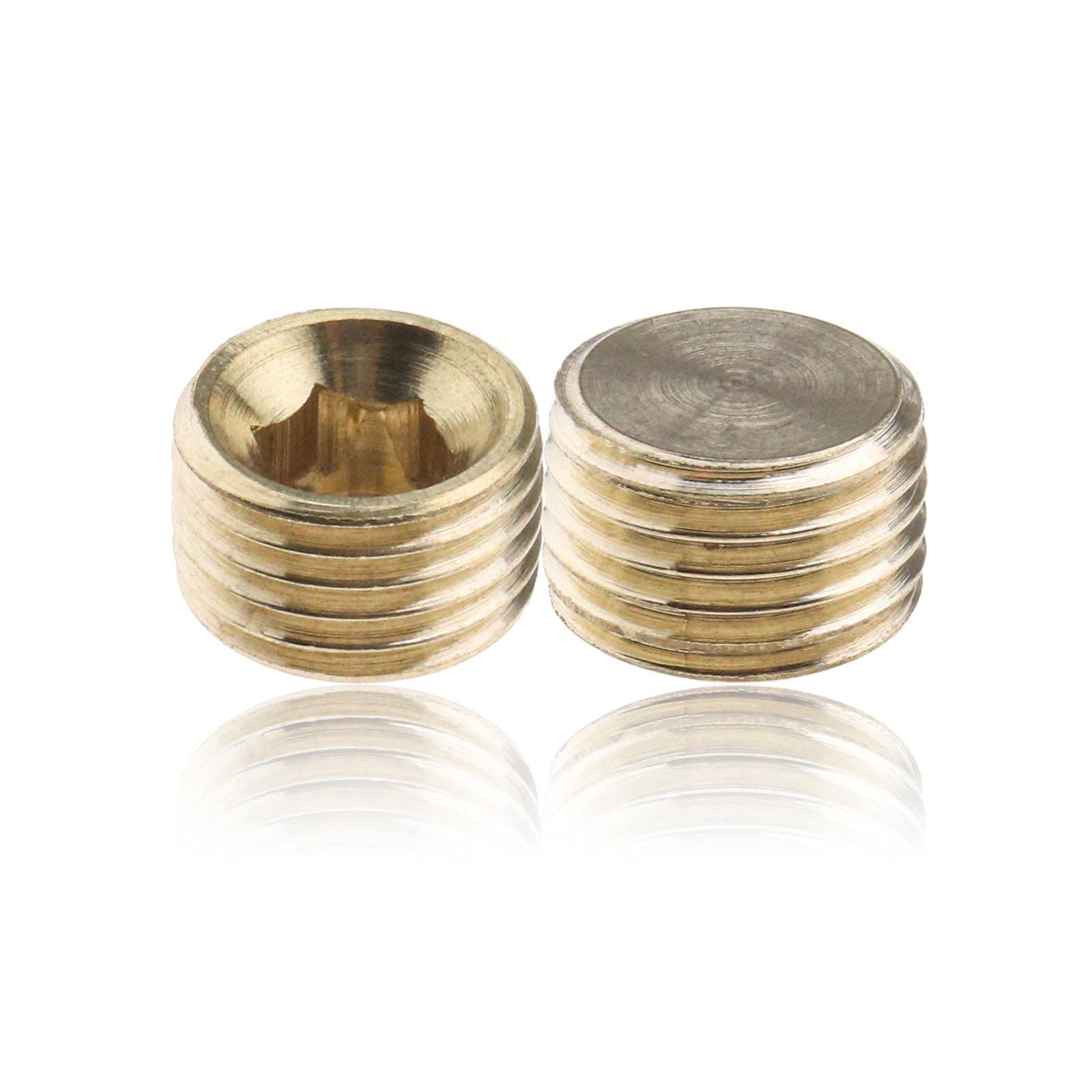10 Bouchons Laiton NPT 1/4" - Filetage Mâle, Tête Hexagonale Creuse - Pour Tuyauterie Eau/Gaz/Huile