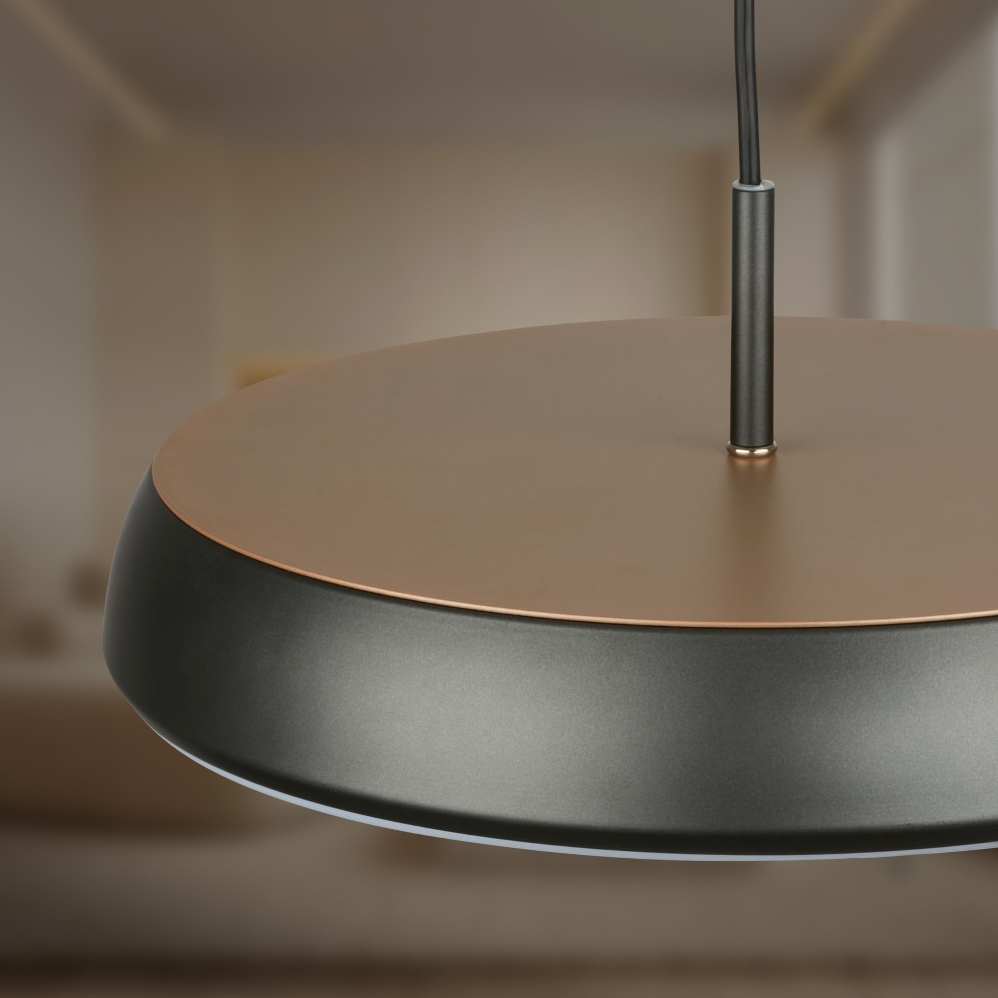 Briloner - Lampadario a sospensione LED con luce bianco caldo, 14,5W, 1800lm, lampadario cucina, camera da letto, soggiorno, cameretta, lampadari moderni, 35 x 120 cm, Bronzo Antracite metallizzato
