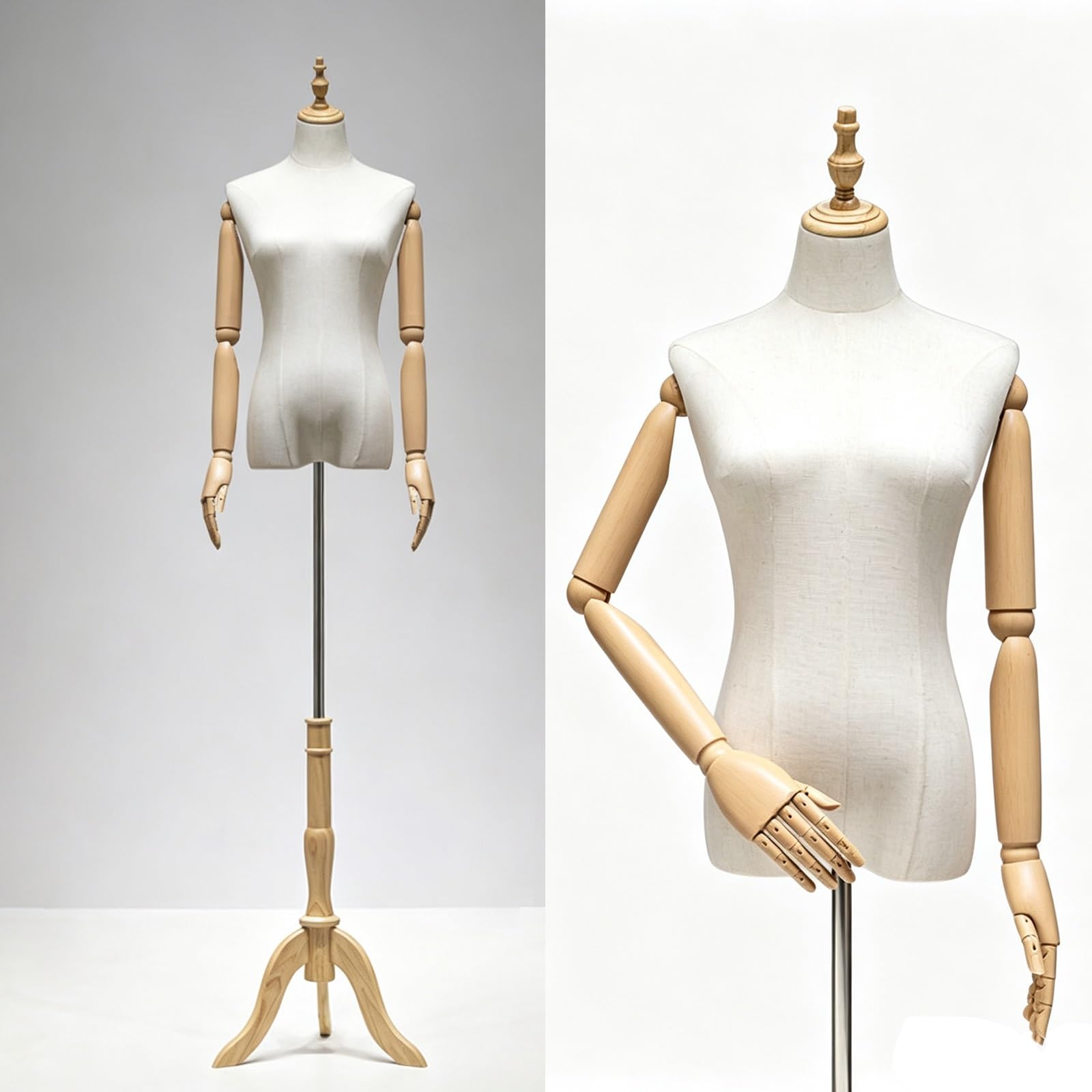 Female Dress Form Mannequin Torso with Articulated Arms
