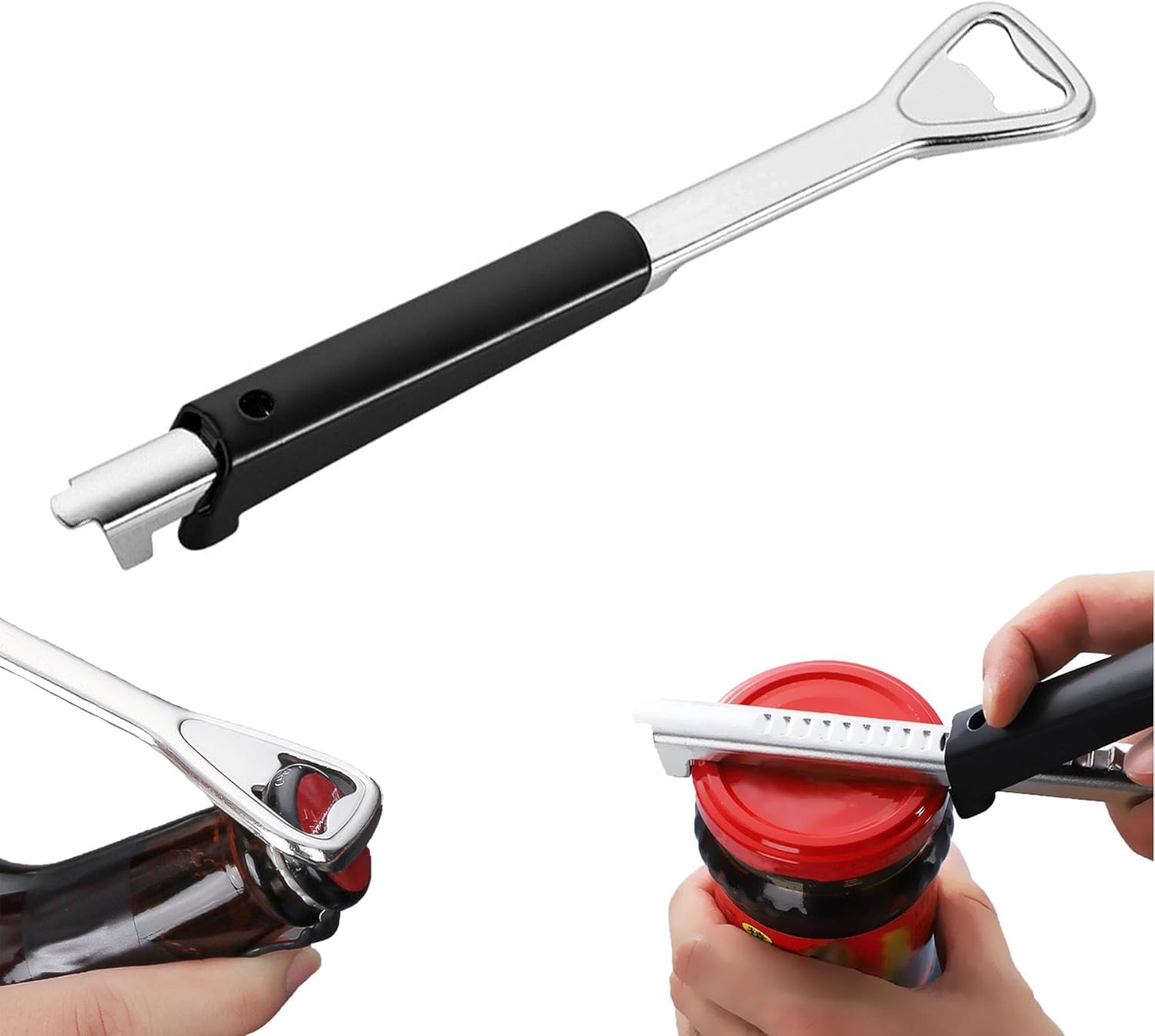 Can Opener Stainless Steel for Elderly – Easy Grip, Arthritis Friendly, Kitchen Jar Opener for Weak Hands