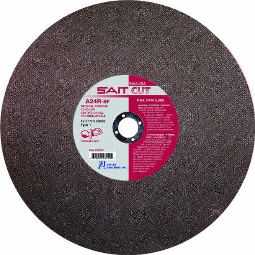 United Abrasives- SAIT 23234 Type 1 Cutting Wheel, 7 x 3/32 x 5/8 Bore, A24R, 25-Pack