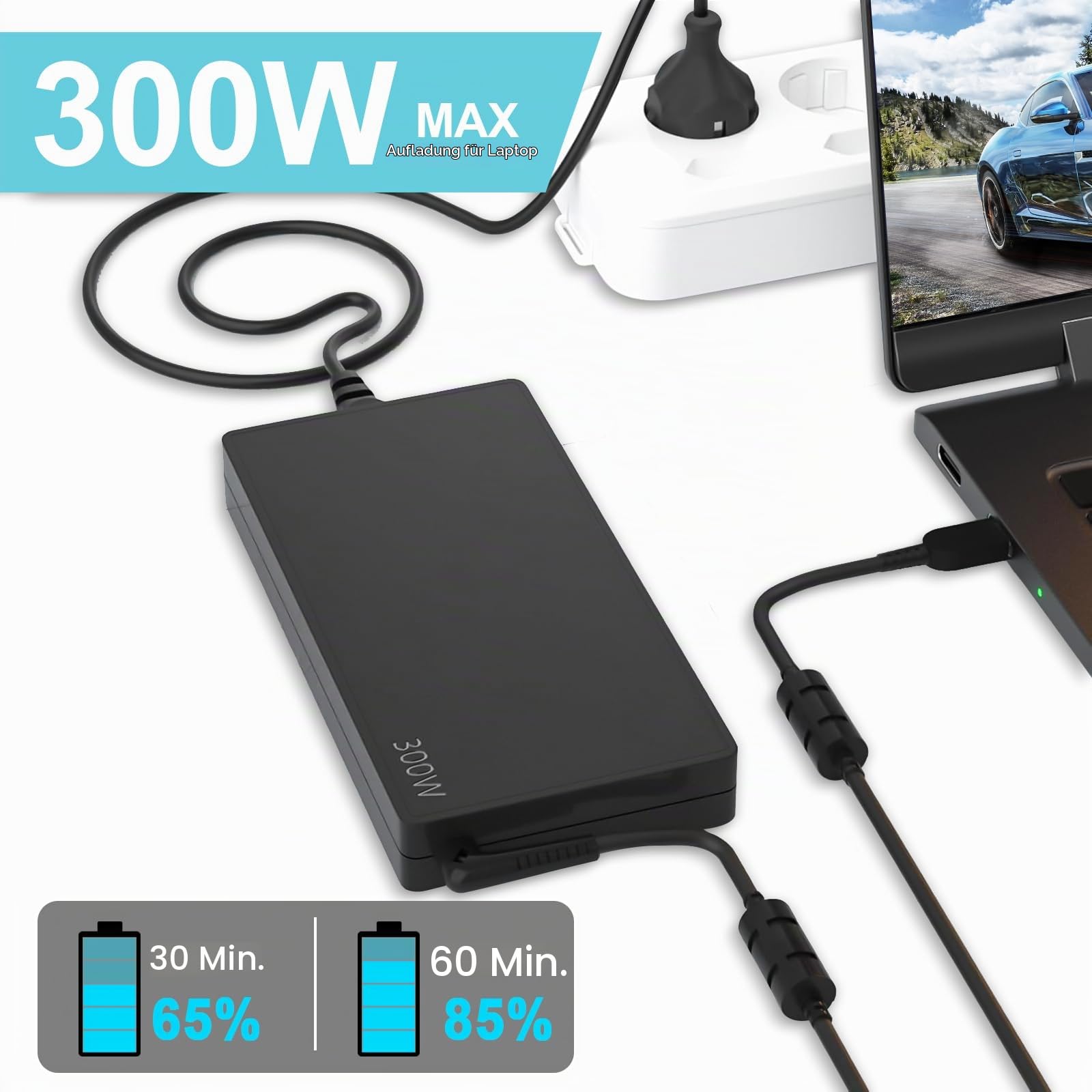 300W Lenov Laptop Netzteil Ladekabel für ThinkPad P17 Gen3/Gen4 P16 Gen2 Mobile Workstation und Legion 9 16IRX9 17IRX9 Gaming Laptop Ladegerät - Gelber Quadratstecker Ladegerät Adapter (20V/15A)