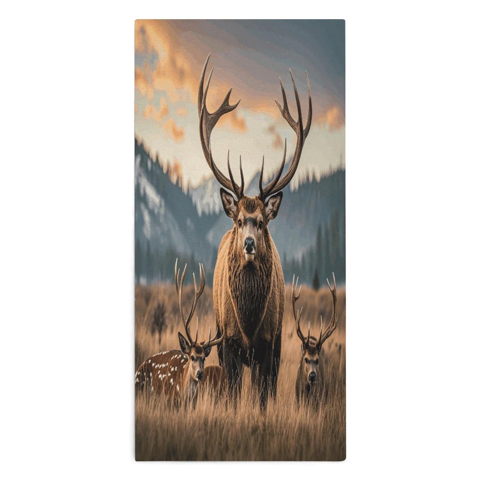 YUXBVKRS Wildlife Hunting Deer Bear Elk Hand Towels for Bathroom 14x29 Inch