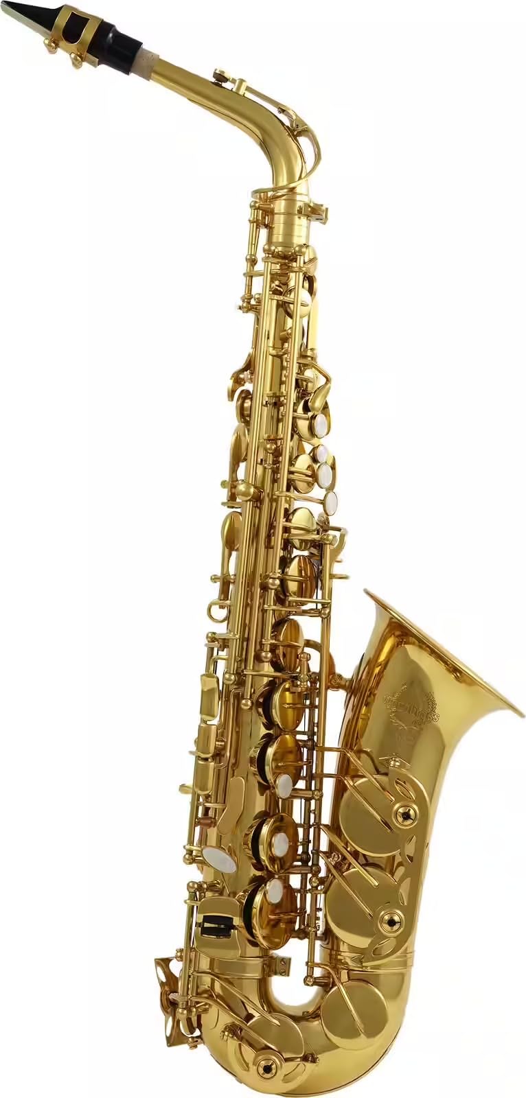 Woodbrass WSA300 – Saxophone Alto Mi♭ Verni – Instrument à vent Saxo d'étude Débutant Prêt à Jouer, Laiton Verni, Sonorité Supérieure, Étui & Accessoires Inclus