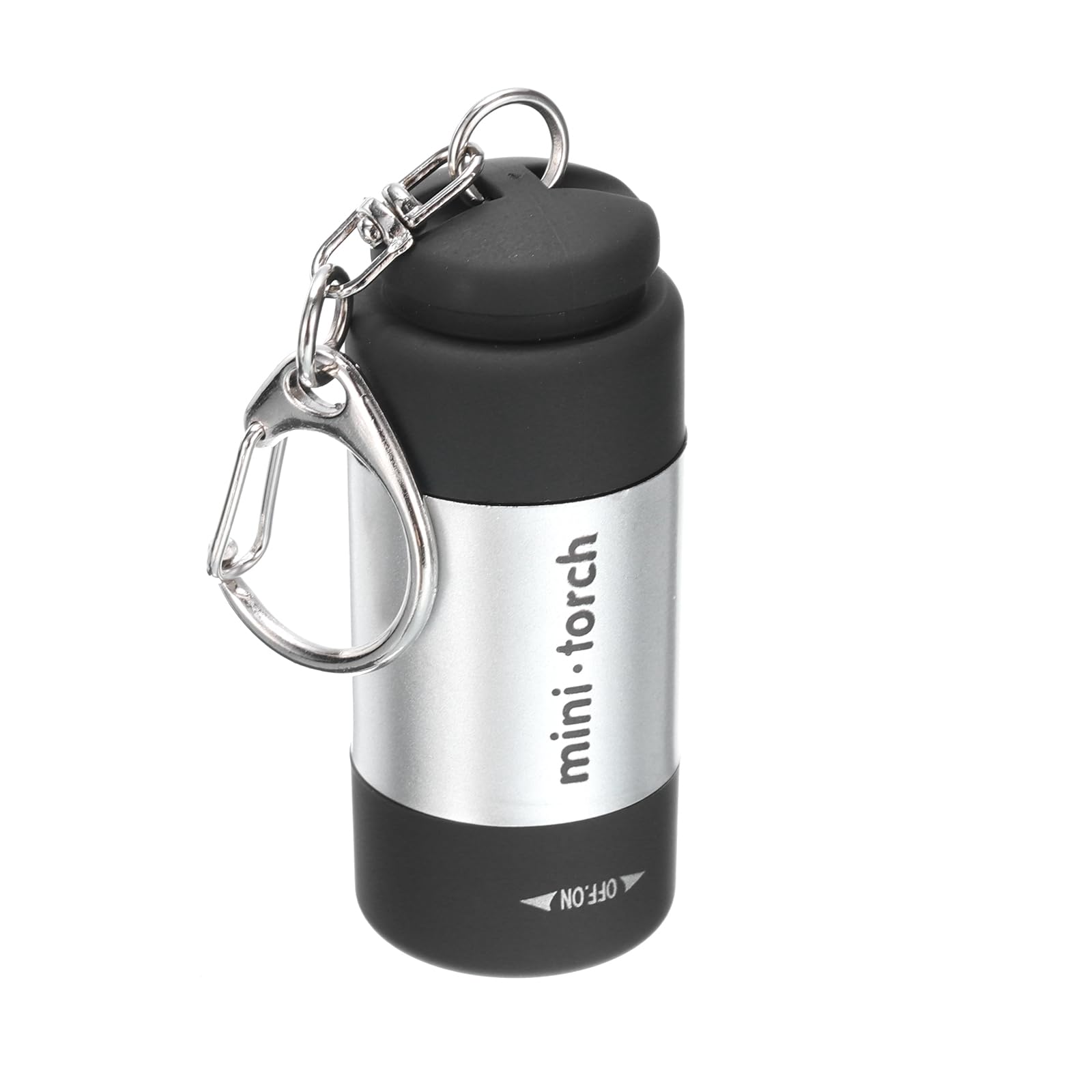 PATIKIL Mini Keychain Flashlight, Pocket LED Flashlight Portable Torch USB Rechargeable for Outdoor Camping Party Silver Tone - Image 3