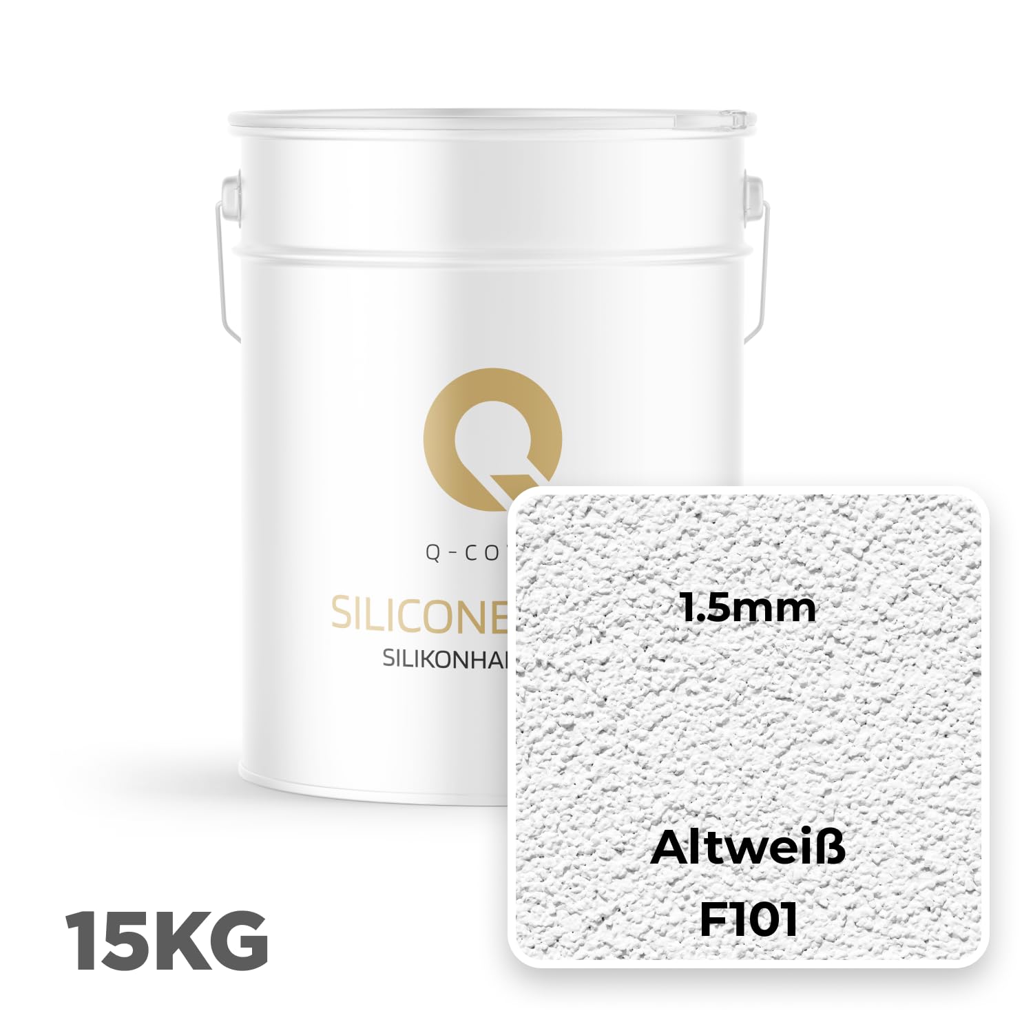 Silikonharz-Putz Altweiß F101 15 kg, 1,5 mm – Kratzputz, Außenputz, Strukturputz, Fassadenputz, Wasserabweisend, Selbstreinigung
