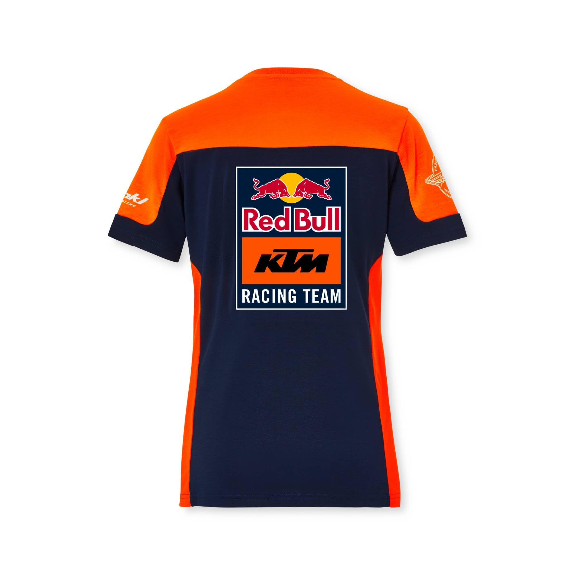 Red Bull ENERGY WEAR RB KTM Racing Replica Team T-Shirt Damen Blau/Orange | Offizieller MotoGP Fanartikel - 100% Polyester - Motorsport - Merchandise
