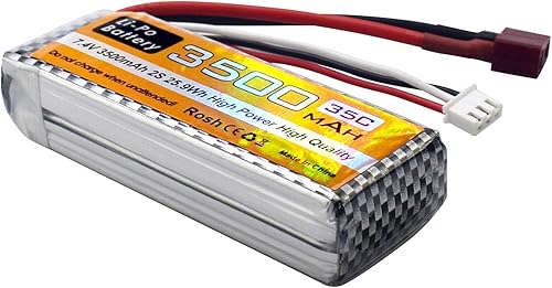 Miniatura 5 de 1PCS 7.4V 35C 3500mAh T Plug XT60 Plug Batería de litio para WLTYOS 104001 144010 144001 124007 124016 124017 124018 124019 MJX 14301 14301 144014