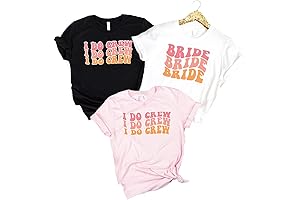 Bride I Do Crew Retro Bachelorette Party Shirts, T-Shirts For The Bride and Bridesmaids