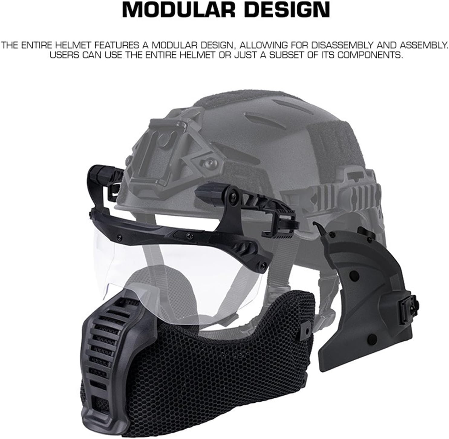 Tactical Full Face Airsoft Helmet with Flip-Up Goggles, Ear Protection and NVG Mount Compatible Bump Helmet for Paintball and Training