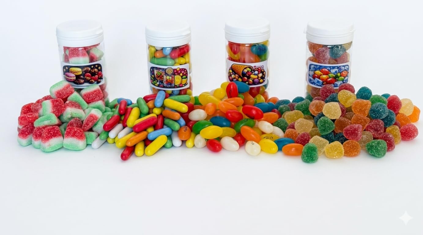 Regalo Original en una Caja Adorable con Chuches Variadas – 12 Botes – 1.300 g