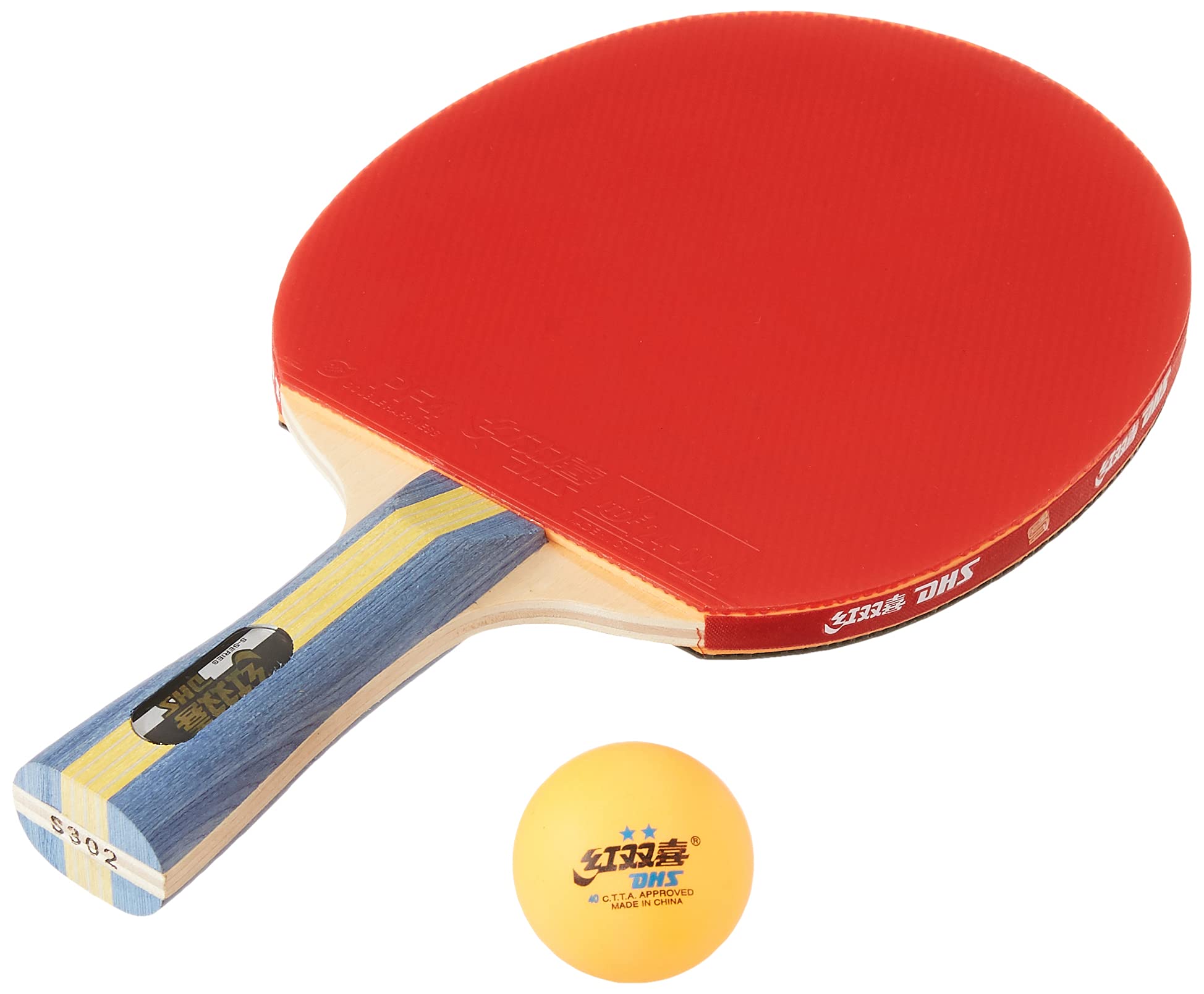 TT BAT S-S302 DHS WITH TT BALL DHS 40MM 2 STAR ORANGE (24 Pcs Box)