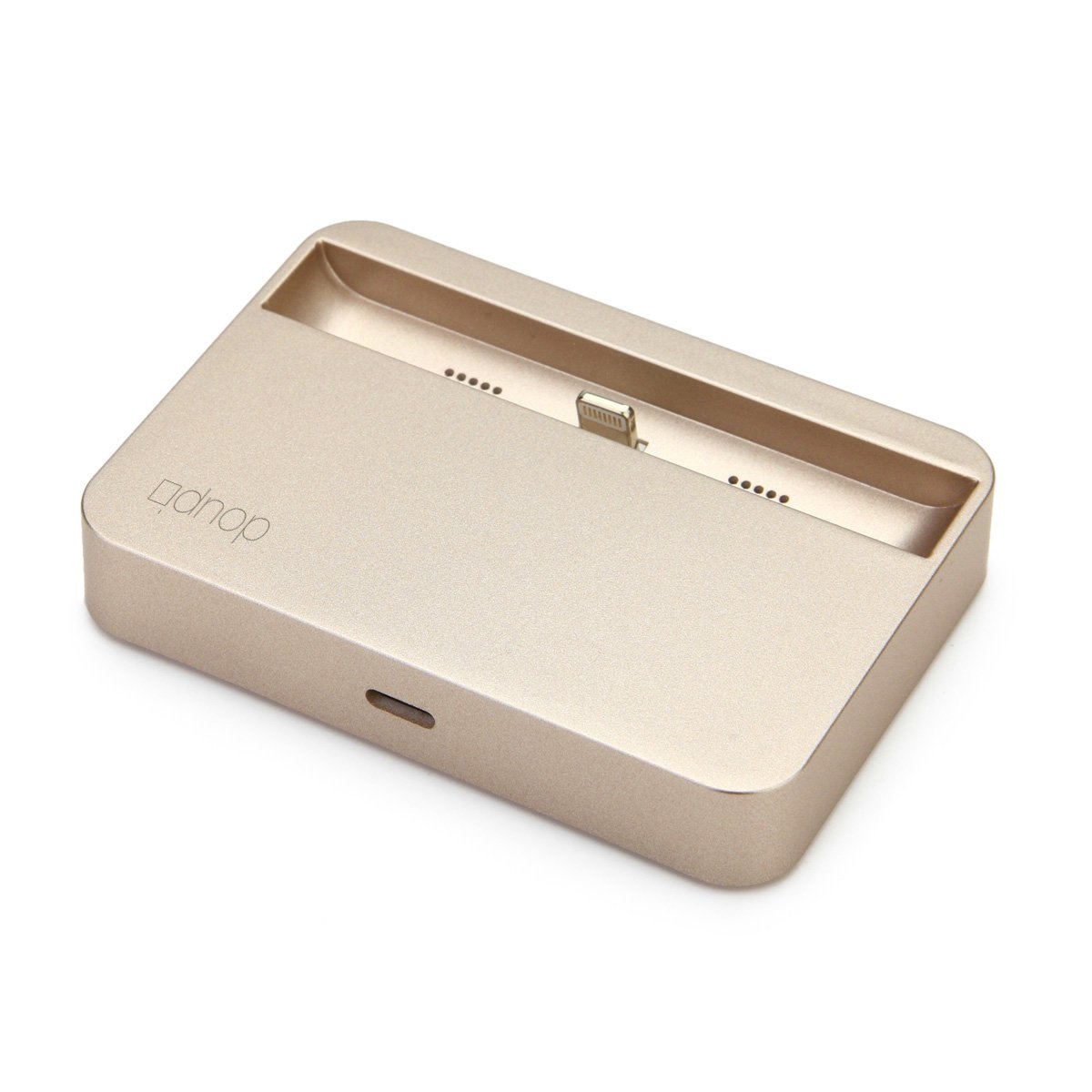 doupi Dockingstation für iPhone X, Xs, Xs Max, Xr, 8/8 Plus, 7/7 Plus, 6 / 6S Plus, 5 5C 5S SE, iPod Halterung zu Laden Datenübertragung [Ladekabel inklusive], Gold