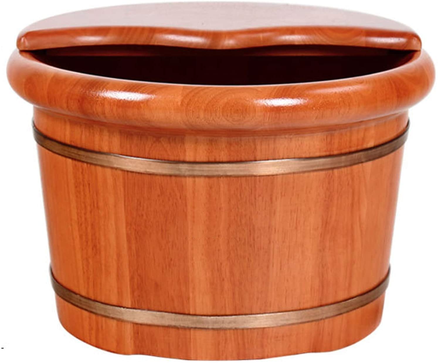 Fußwanne Holz-Fußbecken Holz-Fußbecken Eichen-Fußbadfass Pediküre-Becken Verdickungsfuß Spa-Wanne Spa-Massage Pediküre-Schüssel Haushalt Entspannungsmassagegerät Fußwascheimer Mittleres Alter Und