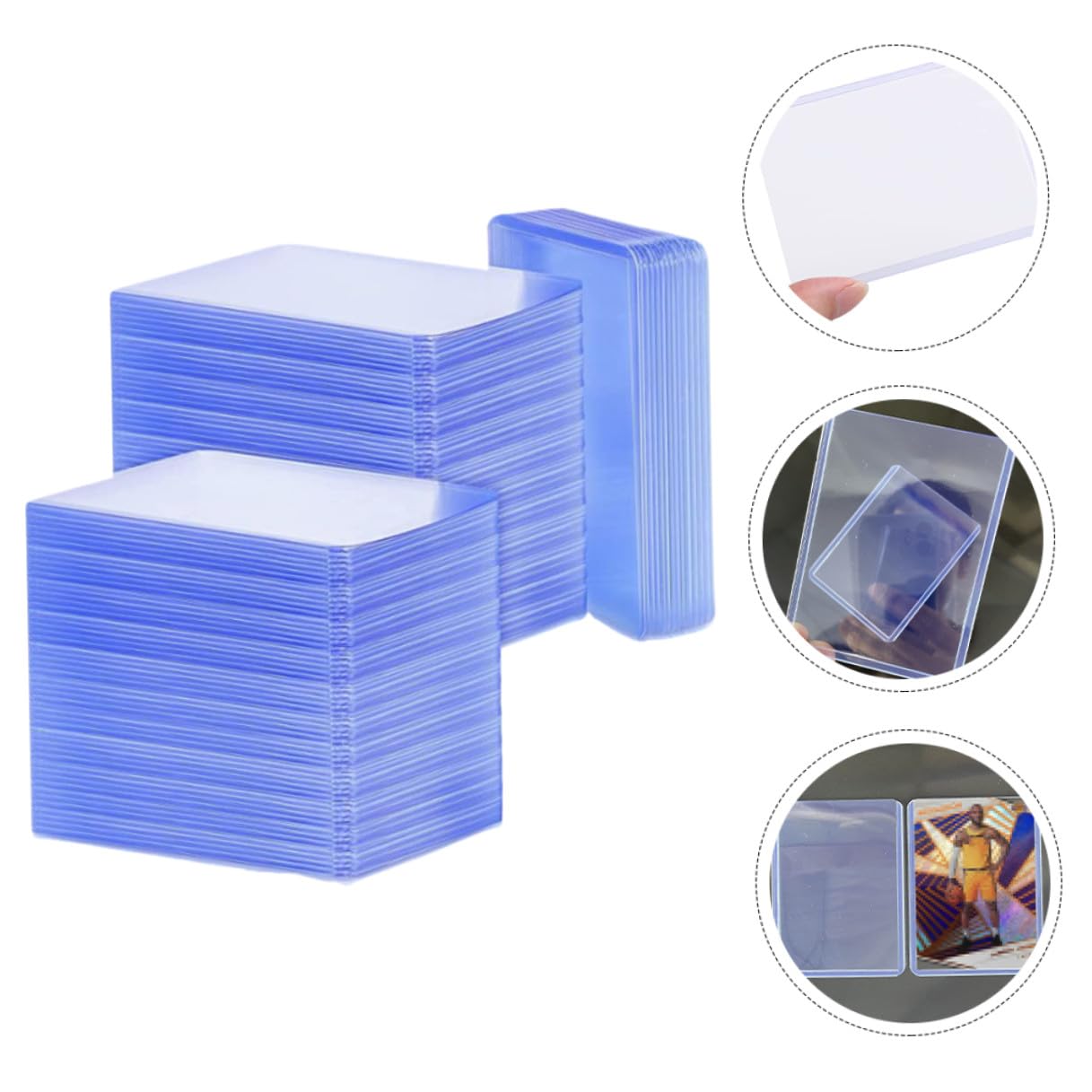 ORFOFE 100 Stück Kartenhüllen PVC Schutzfolie Transparent Trading Cards Sleeves Anti kratz Sammelkarten Schutzhüllen für Spielkarten Fotos Sportkarten