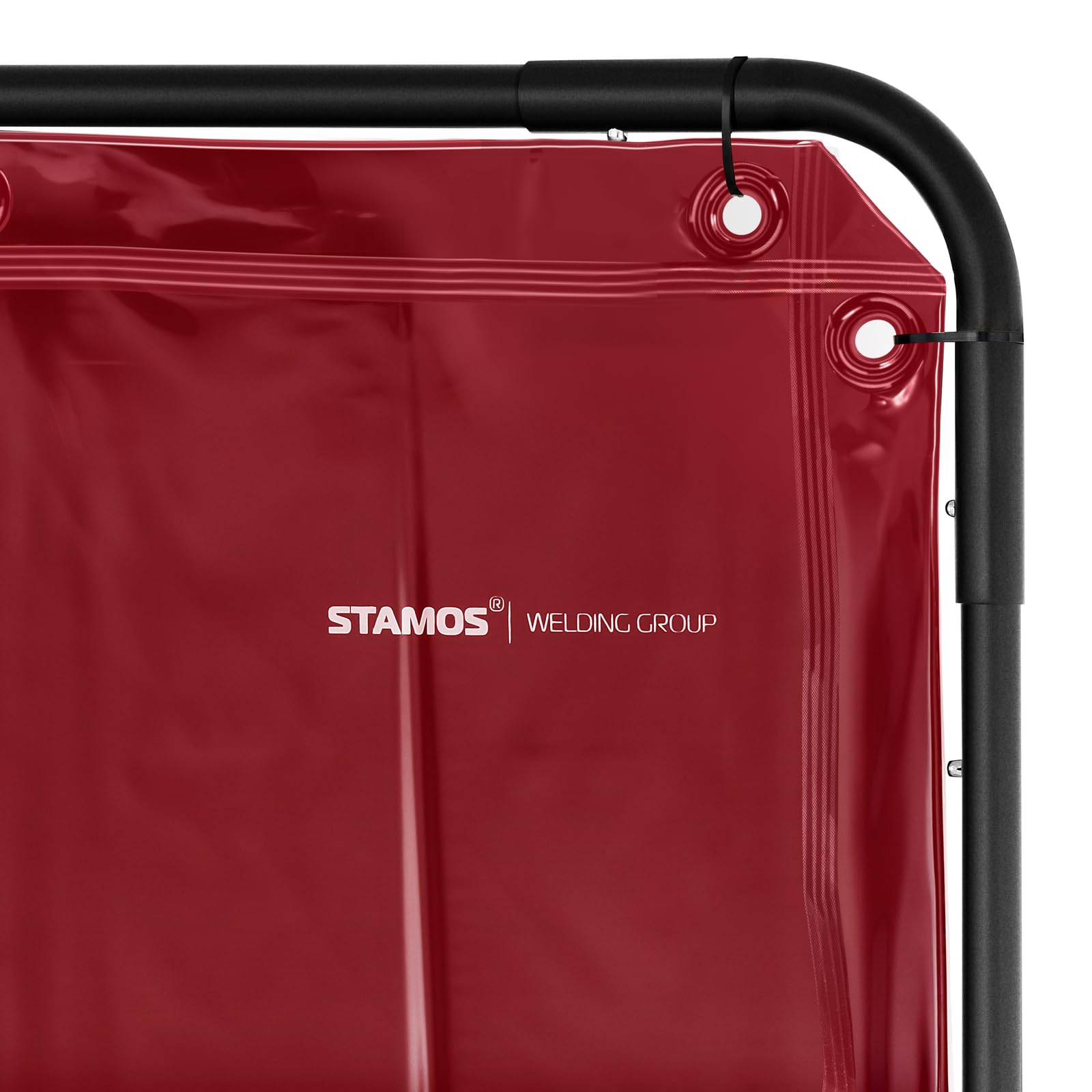 Stamos Welding Group Rideau De Soudure Bâche Ignifugée Écran De Protection Ignifugé Accessoire SWS04 (240 x 180 cm, Conformité EN ISO 25980, Coutures KEVLAR®, Vinyle 0,4 mm, Cadre En Acier Inclus)