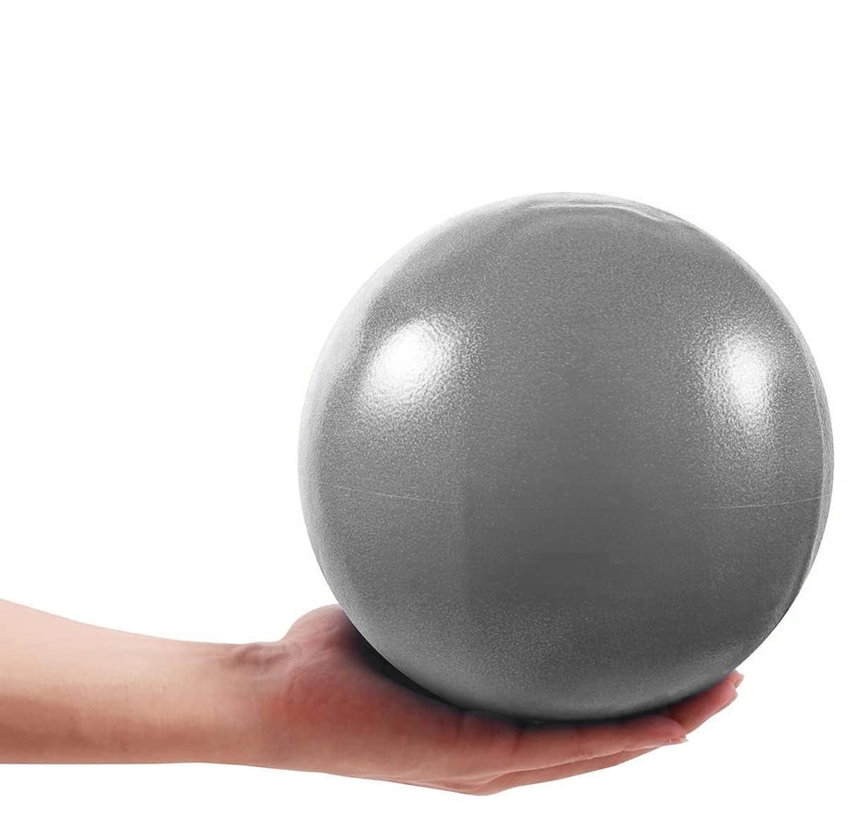 LEAFZY Compact 9" Mini Exercise & Yoga Ball | Soft Pilates Trainer for Abs, Core & Therapy | Anti‑Burst, Non‑Slip Design with Inflatable Straw – Ideal for Home, Fitness, Pilates, Rehab (Grey)-image-24