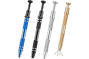 4Pcs 4-Prong Jeweler's Pick Up Tool for Precision Piercing and Ball Grabbing