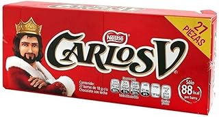 Carlos V Milk Chocolate 27 Pack, 20g Each Authentic Mexican Candy with Free Chocolate Kinder Bar Included