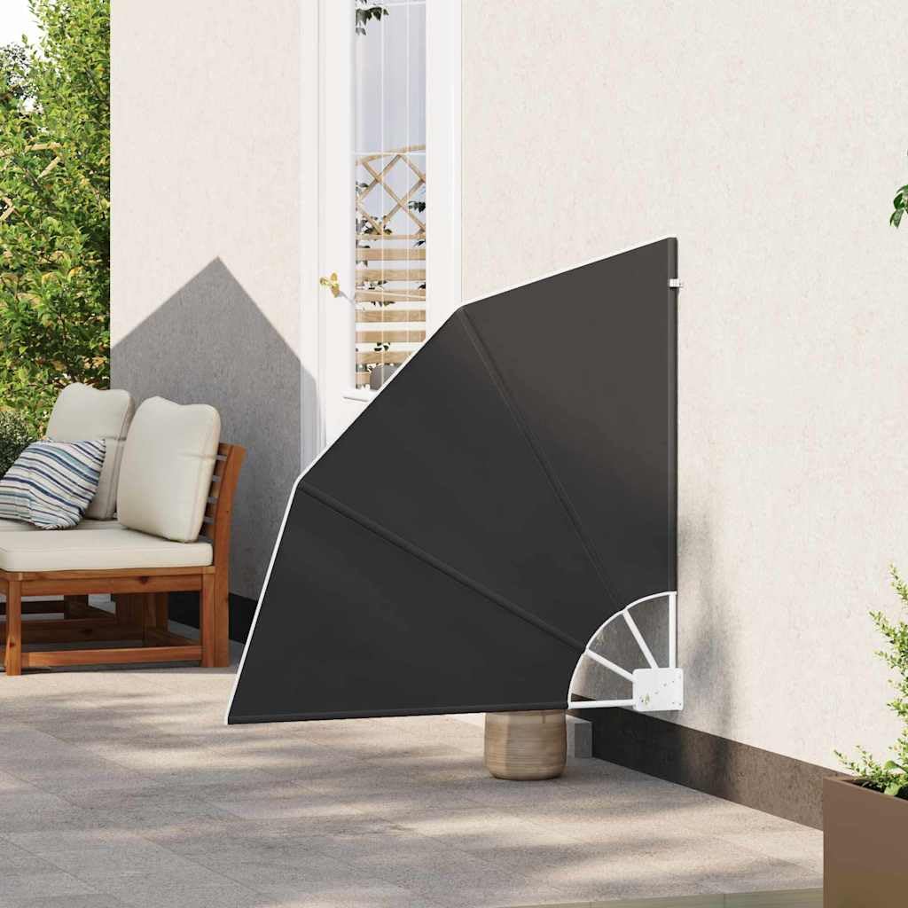 Brise-Vue pour Balcon Anthracite 115 x 115 cm, Écran de Confidentialité Pliable en Polyester et Acier pour Terrasse et Jardin, Pare-Vue Latéral avec Mécanisme de Levage Manuel