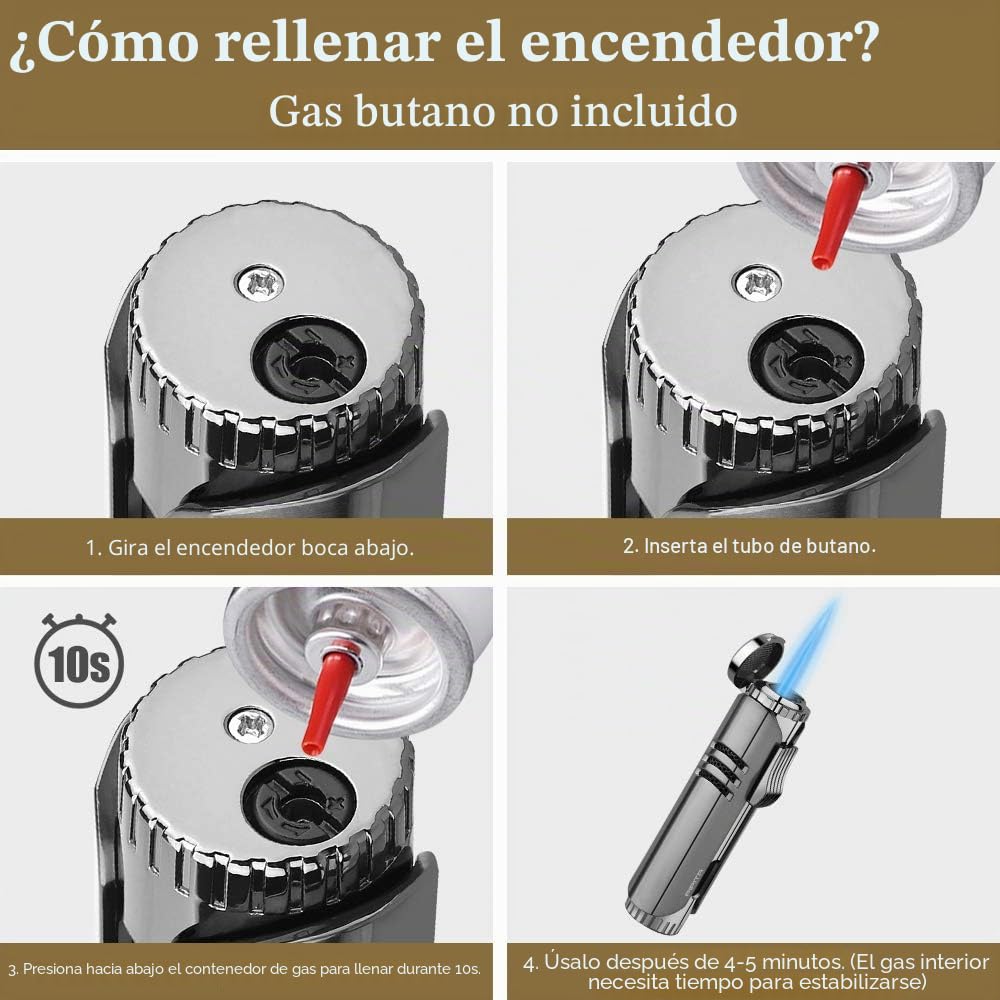 PIPITA 2 Paquete encendedores de Gas butano a Prueba de Viento, Encendedor de Metal de una Sola Llama, Llama Ajustable y Encendedor de Metal Recargable (butano no Incluido) (Yellow+Blue)