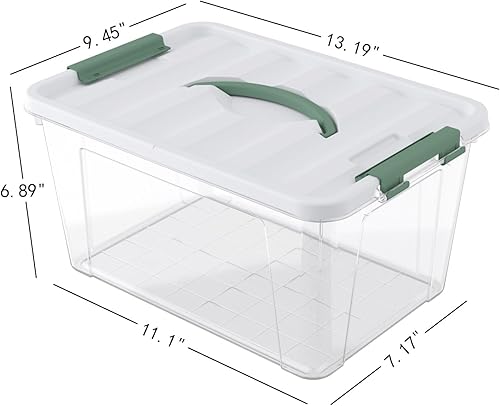 Miniatura 3 de Cajas de plástico con tapa de 14 cuartos de galón, contenedor de almacenamiento de plástico transparente con tapas, 4 paquetes