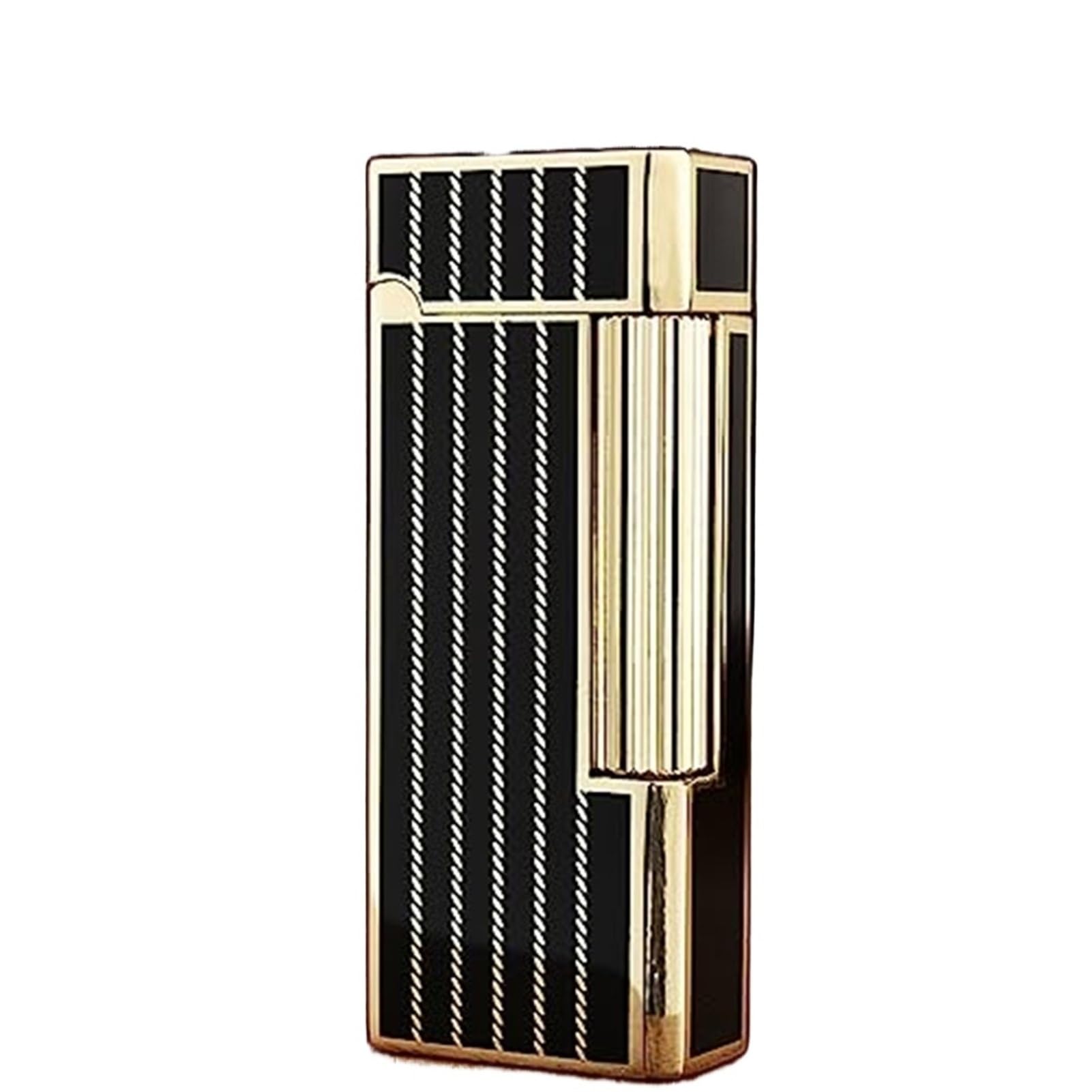 Encendedor de gas resistente al viento con tapa de metal y elegante polea lateral