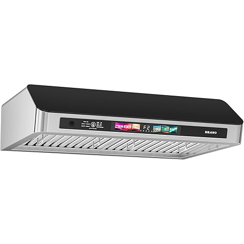 Under Cabinet Range Hood 30 Inch with Voice/Gesture/Touch Control, 900 CFM Kitchen Hood Vent with 4-Speed Exhaust Fan, Memory Mode, Adjustable Lights, Baffle Filters