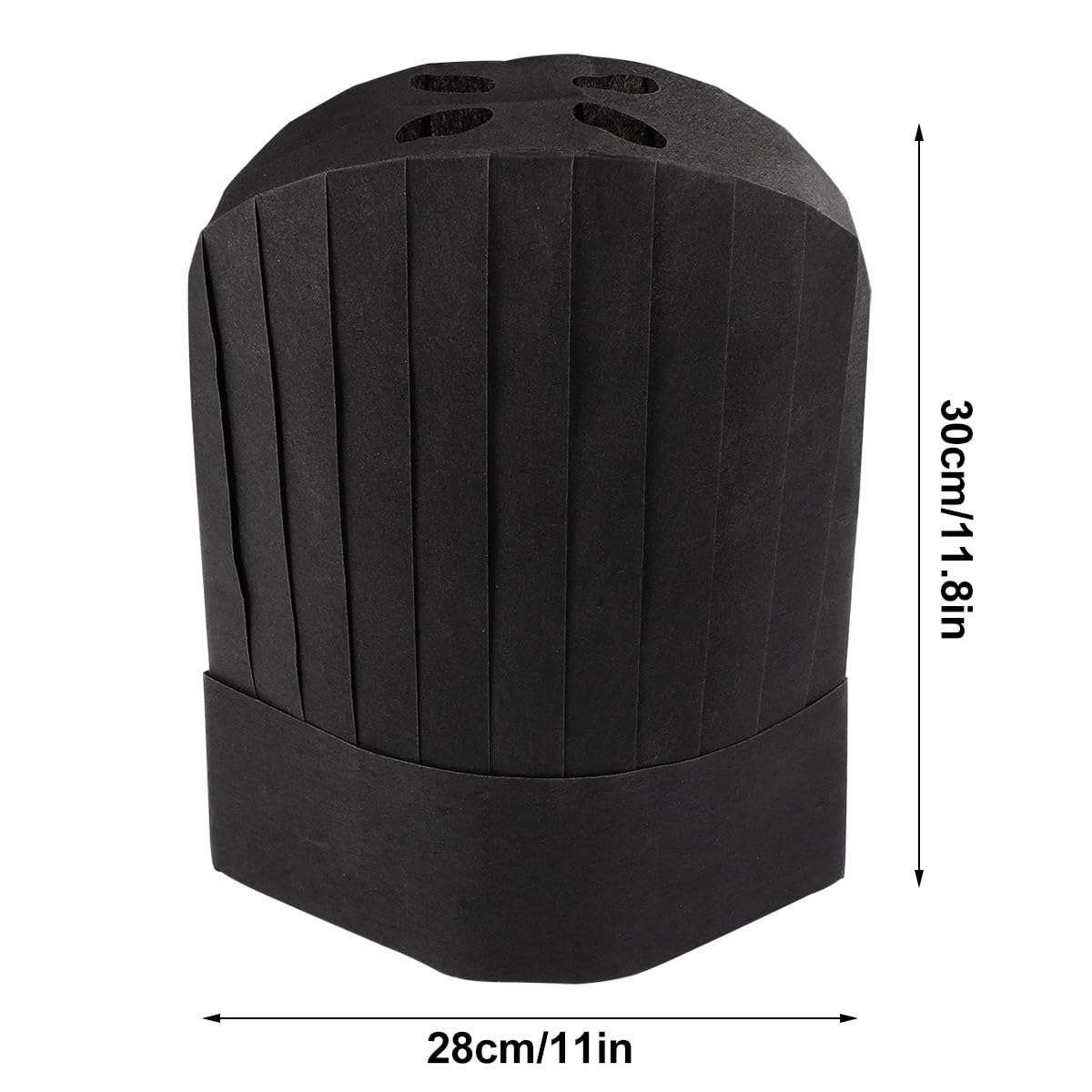 Abaodam Gorros de Chef Desechables de Papel Negro 20 Piezas, Cómodos y Amigables Piel para Colegios y Escuelas de Hostelería