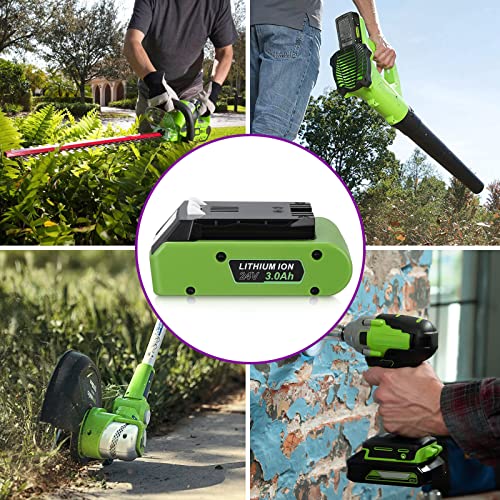 Lordone 3000Mah 24V Replacement Battery Compatible With Greenworks 24V Battery For 29842 29852 Lithium Battery Compatible With 20352 22232 2508302 Power Cordless Tools #TOP7
