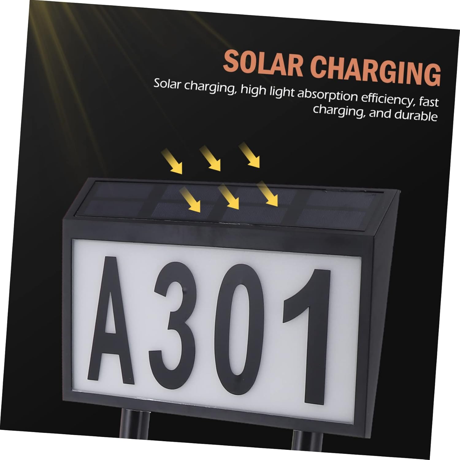 jojofuny Energy-saving Solar Number Plate Light Number Insert Sturdy Weatherproof