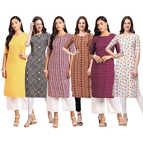 Image of Pinkmint Women's Crepe Digital Print Straight Kurta