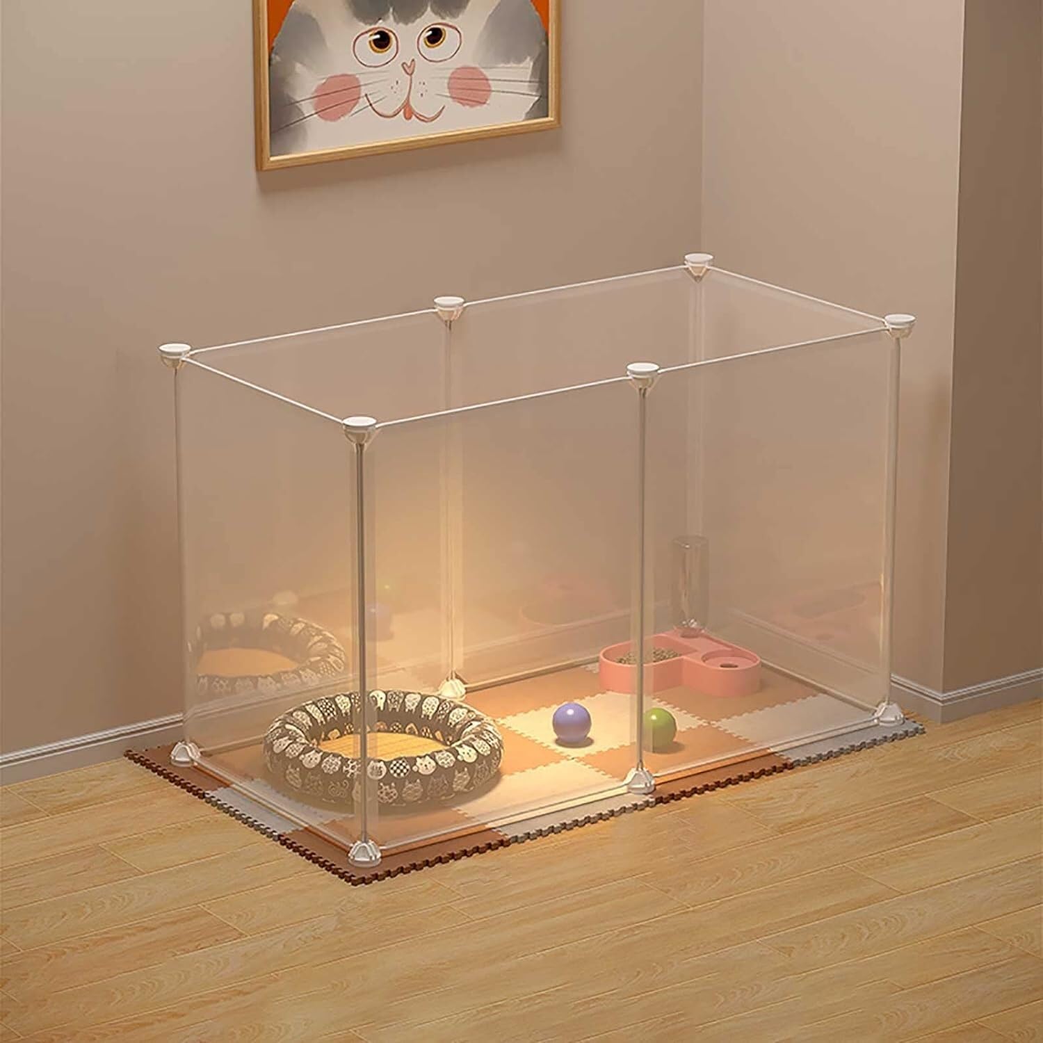 Cuccia per Gatti Gabbie per Gatti da Interno - Recinto per Gatti Trasportino per Gatti Recinto per Gatti Trasportino per Cani per Cani di Piccola Taglia Gabbia per Furett,One Color-75x39x47cm