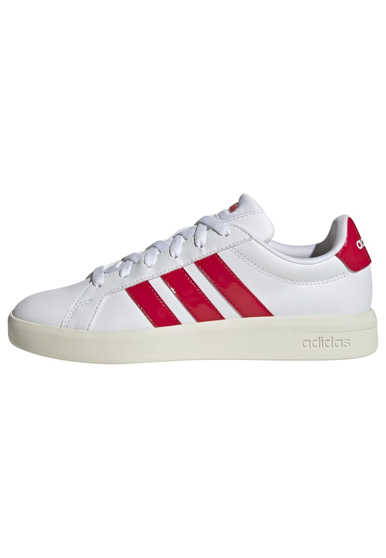 adidas Women's Grand Court Base 3.0 Shoes, FTWR White/Pure Ruby/Off White, 6 UK