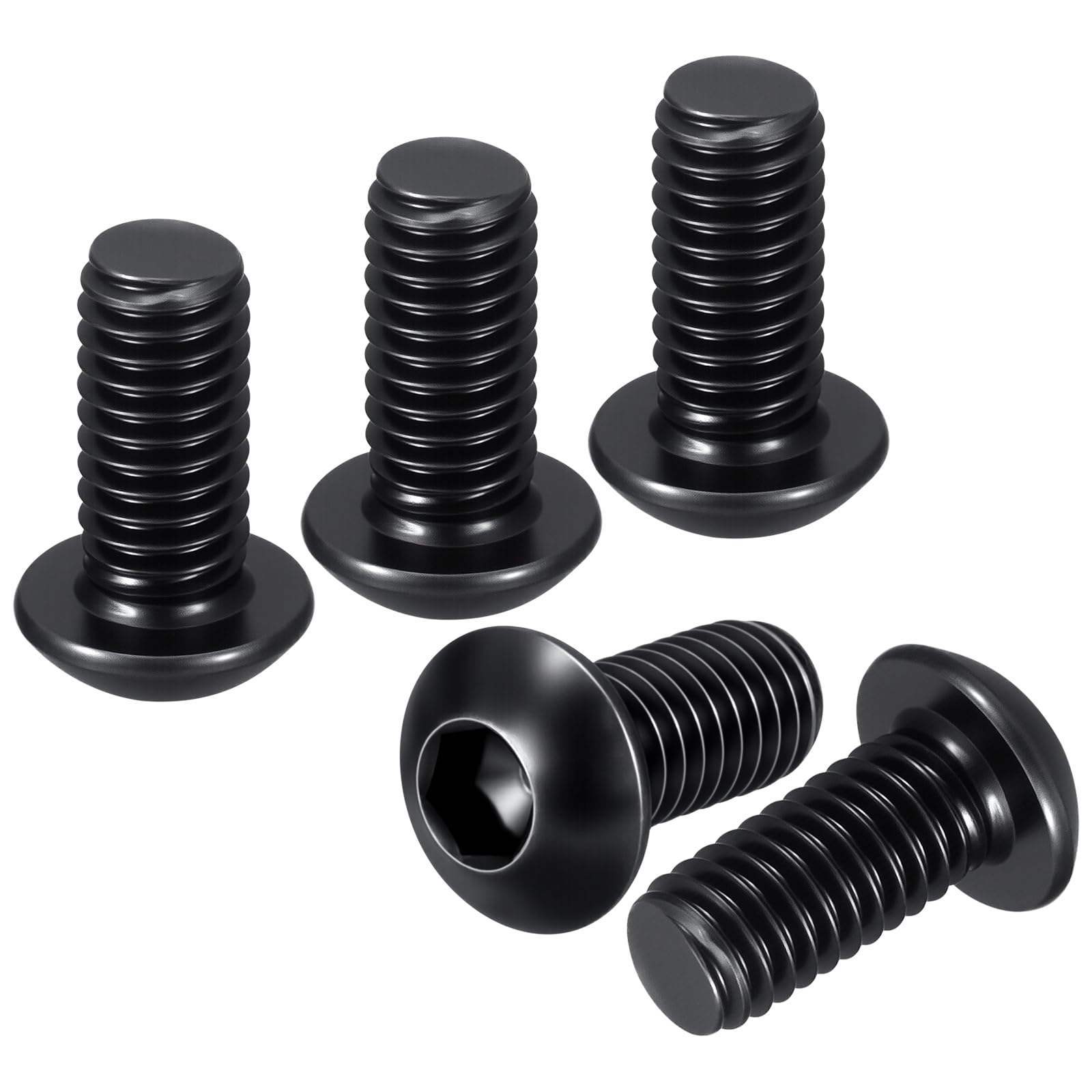 DTGN M5-0.8x10mm Button Head Socket Cap Screws - 100Pack - Good for Road Bicycle, Mountain Bike, Auto, Motorcycle - Carbon Steel Black Oxide - Hex Drive Fasteners โ image 1