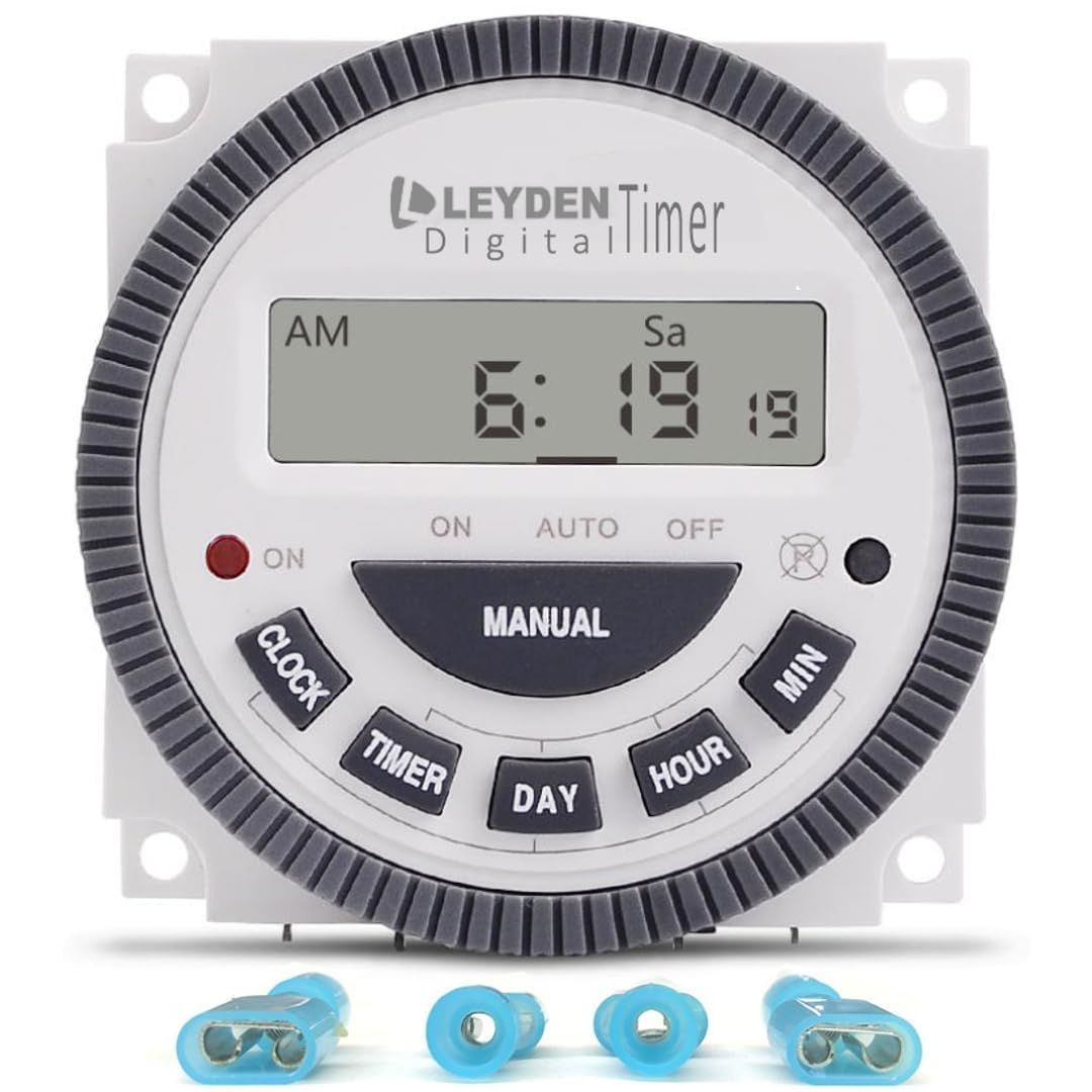 LEYDEN® TM-619H-2 30A, 220VAC, Digital Clock Timer Switch 4-Pin 18 Programs Per Day & Auto Off Function for Waterpump, Light Etc.-image-5
