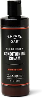 Barrel and Oak Leave In Conditioner Cream for Men, Dual-Use Styling Cream & Hair Conditioner, Restores Dry Hair, Adds Shine & Control, Bourbon Cedar Scent, Vegan Gifts for Men, 16 oz