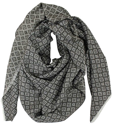 Écharpe d'hiver homme en laine jacquard contre le froid glacial 180 x 60 cm