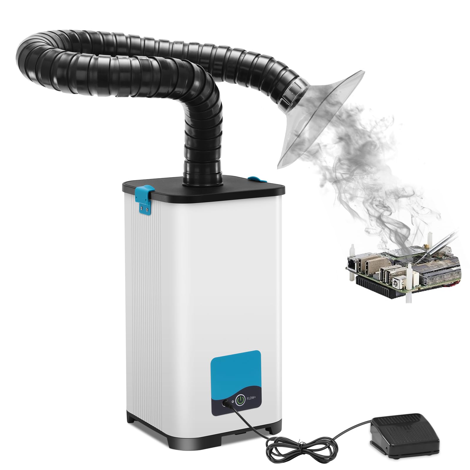 Extractor de Humos de Soldadura, Purificador y Absorbedor con Succión Fuerte de 130 W, Ajuste de 3 Velocidades 260 m³/h