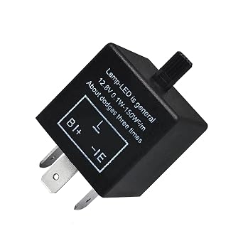 Car CF-13 LED Flasher Relay, 12V 3 Pin Adjustable Vehicle Light Signal Relay, for Solving Bulb Over-Frequency Flashing Issues Rapid Flashing Malfunctions, for Most Vehicles Black