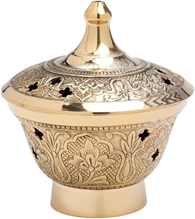 NKlaus Incense Bowl Incense Burner Antique Incense Sticks Brass Gold 7578